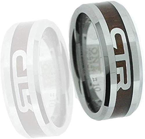 Ctr Ring Titanium Ion Wood Inlay "Duo" (11) #TOP1