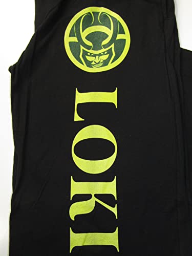 Marvel Comics Presents Loki Logo Men's Black Sleep Pajama Pants2