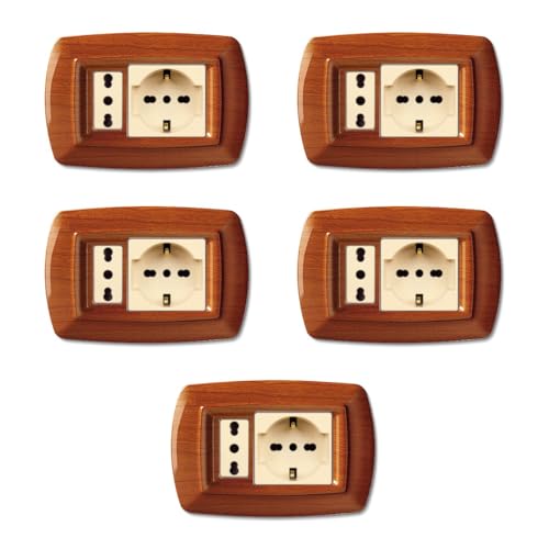 Plaques Bticino Magic technopolymère 2 modules bois UNEL - 2