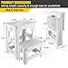 Folding 2-Step Stool for Adults Kids Non-Slip Collapsible Portable Step Stool for Kitchen Home Toilet Bedroom Office Bathroom Rv,Holds 300 Lbs(White)