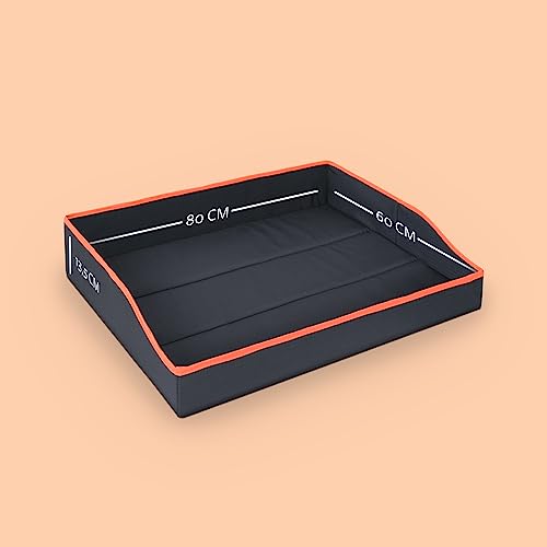 Bestlivings Faltbares Haustierbett für Kleine Hunde und Katzen - Orange - (80cm x 60cm) Reisebett - tragbares Hundebett mit stabilem Rahmen