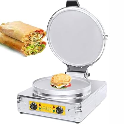 Crêpe-Maker-Maschine,2700-W-Pfannkuchen-Maker,umlaufender Heizgrill,kommerzielle elektrische Pfannkuchenpfanne aus Edelstahl,einstellbarer Thermostat,for den Heim-Restaurant-oder gewerblichen Gebrauch