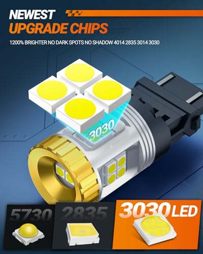 Image of SEALIGHT Reverse Light Bulb, 1200% Brighter 3157 LED Bulb, 3156 3056 3057 4157 LED Light White for Taillight Backup light DRL Brake Parking Signal Lights (Pack of 2)