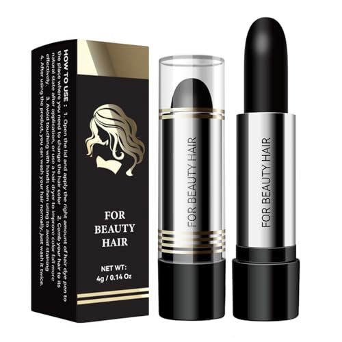 Root Touch-Up Stick - Black Hair Dye Pen - Temporary Hair Colour Pens - Grey Hair Cover Up - Semi-Permanent Hair Dye Temporary Pen - Waterproof Long Lasting Grey Hair Coverage Beard - 4g