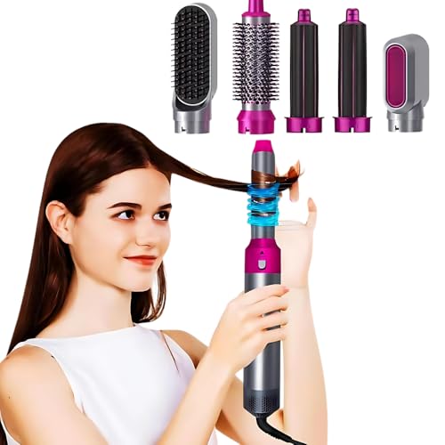 Image of Drumstone ๐๐-๐๐๐๐ซ ๐๐๐ซ๐ซ๐๐ง๐ญ๐ฒ 5-in-1 Hair Dryer Brush Styler & Volumizer | One-Step Hot Air Brush with Interchangeable Heads for Drying, Straightening, Curling & Volumizing
