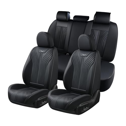 Image of FLORICH Leather Seat Covers Car Seat Cover Full Set Waterproof Car Seat Protector Full Coverage Car Seat Cushion Universal Fit for Most Cars Trucks SUV, Black