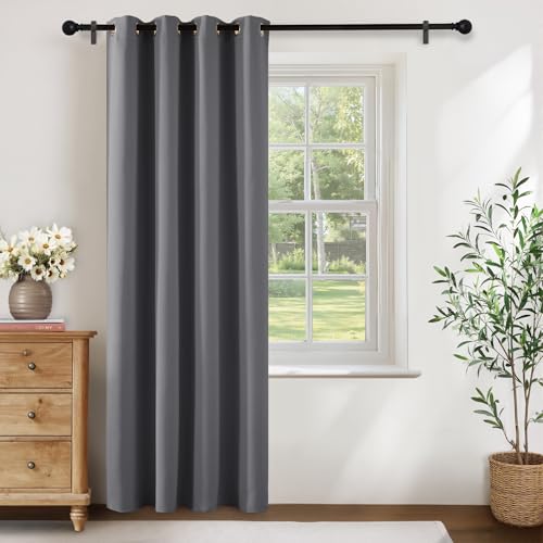 Cortinas opacas térmicas KGORGE gris de 140x210 cm para puerta y salón 3