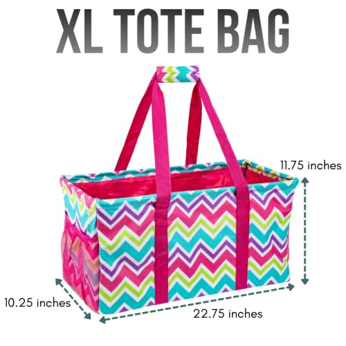 Image of Extra Large Utility Tote Bag - Oversized Collapsible Pool Beach Canvas Basket