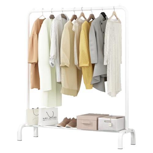 BEYOURCHOI ハンガーラック 洋服掛け ハンガーラック 頑丈 洗濯物干し室内物干し スタイルハンガ ー 組立簡単 頑丈 ハンガー 幅110×奥行40×高150cm (幅110 白)