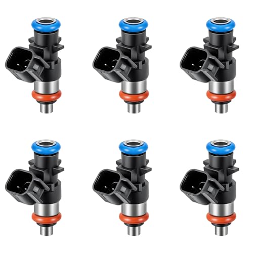 4 Holes 0280158233 Fuel Injectors Compatible with 2011-2017 Jeep Grand Cherokee Wrangler Dodge Challenger Charger Durango Grand Caravan Journey Chrysler Town & Country Volkswagen 3.6L Set of 6