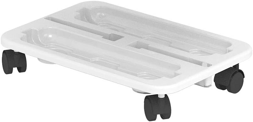 Deflecto Stack 'N Go Caddy Wheel Base, Craft Organizer, Compatible with Deflecto Desk Supplies Organizer Caddy, White, 16W x 3 1/4H x 11D (29443CR)