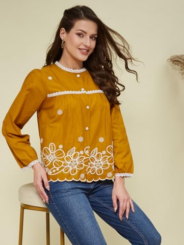 Image of J TURRITOPSIS Women's Cotton Peplum Casual Shirt