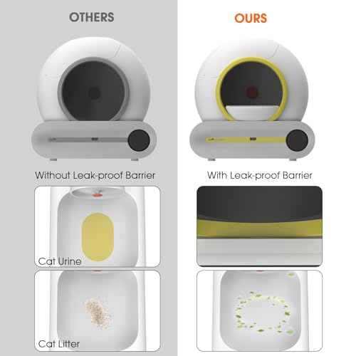 KittyClean Automatic Cat Litter Box, Self Cleaning Cat Litter Box with Odor-Elemination&Weight Monitoring Function, APP Control Anti-Pinch Little Cat Robot - Thumbnail 6