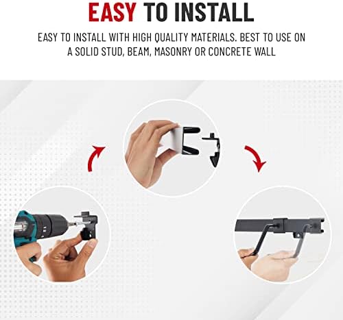 PRO BIKE TOOL Indoor Bike Rack and Shelf - Indoor Sliding Wall Mount for 2 Bicycle with Accessories Shelf for Home or Garage - Heavy Duty Hook and Shelving System - Vertical Hanger for Road or MTB