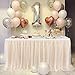 Htper Gonna da Tavolo per Feste Tulle Champagne Tutu Gonna da Tavolo Compleanno per la Festa di Compleanno di Matrimonio Baby Shower Baby Party Battesimo, L275cm×H76cm
