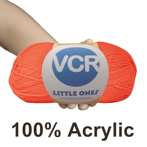 Image of VCR Dark Orange Yarn, 100 Grams Hank, 190 Meters Length, Acrylic Ball for Crochet and Knitting, Soft Crosia Threads, Pack of 1 Yarn, Suitable for DIY Crafts