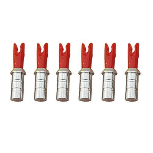 Milaem Tir à l'arc Encoches de Fleche Queues de flèche avec Clou de Protection en Alliage d'aluminium pour ID 6,2mm Fleche (Paquet de 50)