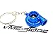 VmG-Store Turbo Blau Chrom Schlüsselanhänger mit drehendem Verdichterrad Turbolader Schlüssel