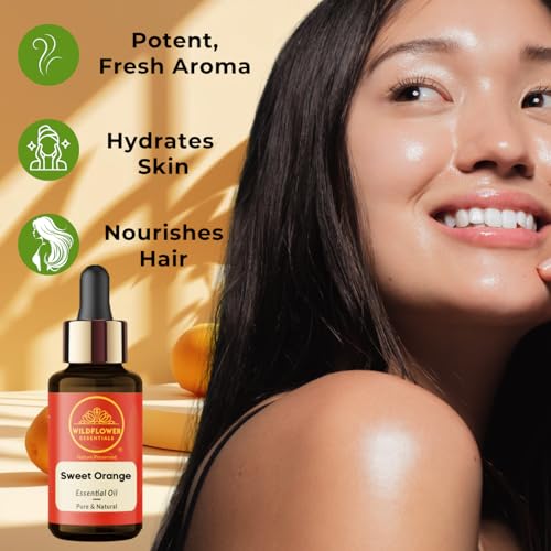 Image of Sweet Orange Essential Oil | Sweet Citrus Aroma for Diffusers, Relaxing Spaces & DIY Creations | Pure Brazilian Orange Rinds for Soap, Candles & Blends 30ml (1 oz)
