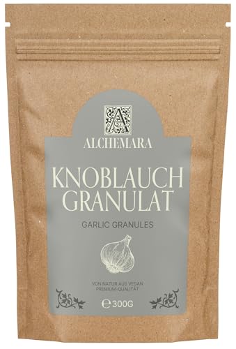 Ajo Granulado Alchemara (300g) – Ajo Seco – Especias Suavemente Secadas Ideales para Cocinar – Especias Aromáticas