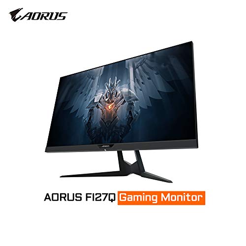 AORUS-FI27Q-6858-cm-27-Frameless-Gaming-Monitor-Quad-HD-1440p-95-DCI-P3-Color-Accurate-IPS-Panel-1ms-165Hz-HDR-G-SYNC-Compatible-and-FreeSync-Premium-VESA-Zero-Bright-Dot-Policy Aorus Fi27Q, 27 Inch (68.58 cm) Frameless Gaming LCD Monitor, Quad Hd 2560 X 1440 Pixels, 95% Dci-P3 Color Accurate IPS…