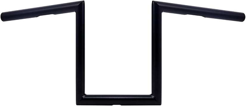 10 Rise 1 HandleBar Z Bar Fit Harley Street Bob Sportster Dyna Softail Black