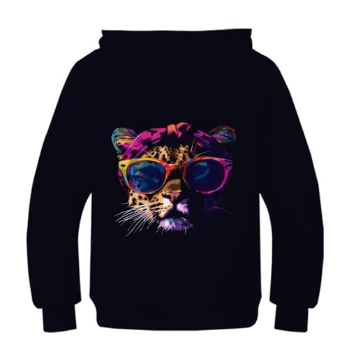 Sweat-shirt à capuche enfants avec poche à cordon imprimé chat mignon - 2