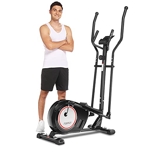 FUNMILY E750 Eliptical Machines,Magnetic Eliptical Machines with APP Bluetooth Control, Compact Elliptical Cross Trainer with Digital Monitor & Heart Rate Monitor, Cardio Home Office (Black)