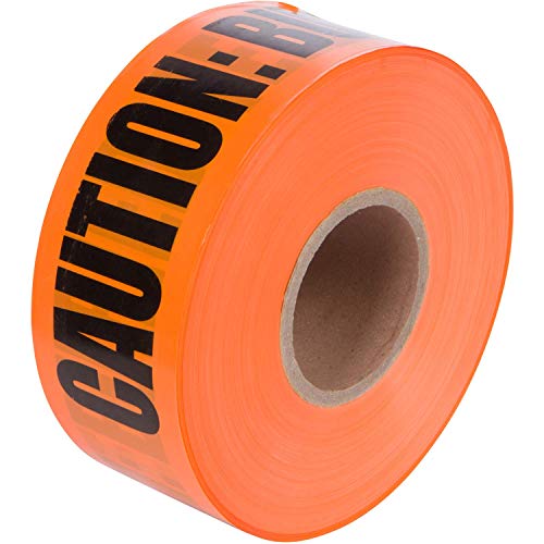 Morris Products Underground Electrical Caution Tape – 3-inch Width - Detectable from 12-18 Inch Depths – Orange, Black – Printed with Caution Buried Fiber Optic Line Below – 1,000 ft. Length