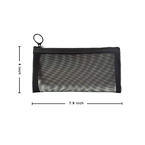 Image of Patu Zipper Mesh Bags, Beauty Makeup Cosmetic Accessories Organizer, Travel Toiletry Kit Set Storage Pouch, 5 Pieces, Black, Black, 7.9 x 4 Inch
