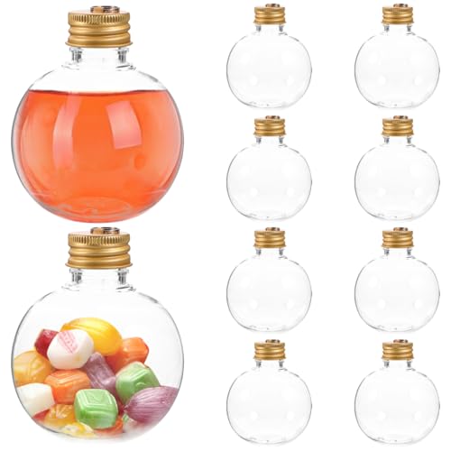 BESPORTBLE 10 Pcs Clear Christmas Drink Balls 150ml Fillable Ornaments Booze Balls for Xmas Tree Party Decor Plastic Water Bottle Bulbs Shape Christmas Ornaments