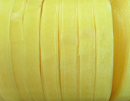 Nastro in organza giallo 10 mm - 44 metres/43,9 m