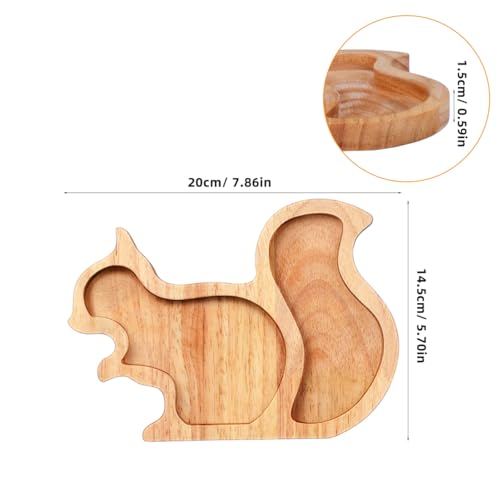 Bandeja de servir en forma de ardilla de bambú miniatura 4