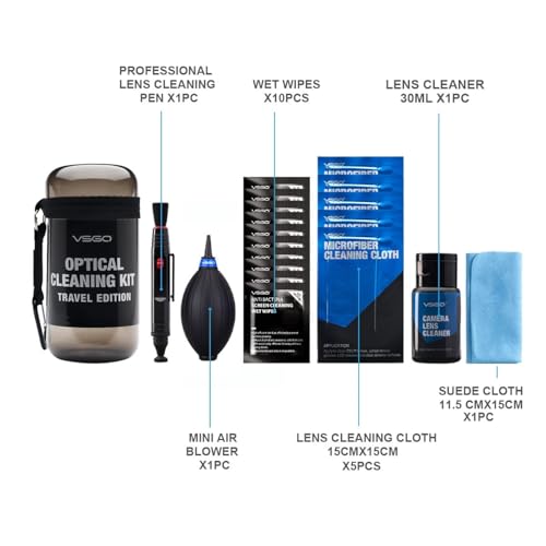 VSGO 15-in-1 Camera Cleaning Kit for DSLR Cameras, Lens Cleaner Included, Cleaning Accessories for Camera Lens, Filter, Sensor, Cell Phone & Electronics