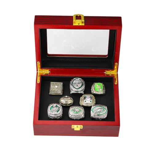 haobook Rugby PHI Eagles 8th Super Bowl Championship Ring Replica Set – NFL Collectibles, Super Bowl Memorabilia, Best Gifts for Men, Fans, Alumni & Collectors,13#