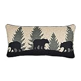 Throw Pillow - Bear Walk Plaid by Donna Sharp - Lodge Decorative Throw Pillow with Bear Pattern -...