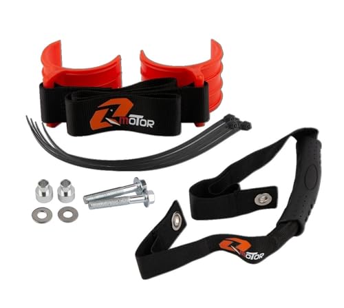 MedgAs Correa de sujeción for Motocicleta, Kit de Rescate con Correa for Tirar, Accesorios for Enduro Racing Pit Dirt Bike, Correa de tracción Universal for Guardabarros (Color : A Set Red)