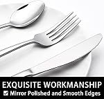 40-Piece Silverware Set, Heavy Duty Stainless Steel Flatware Set for 8, Food-Grade Tableware Cutlery Set, Utensil Sets for Home Restaurant, Mirror Finish, Dishwasher Safe