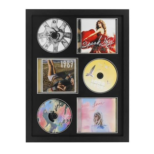 Hodeframe CD Holder &ndash; Holds 3 CD/DVD Jewel Cases with Real Glass, Signed CD Music Display Frame for Wall Mounting,CD Storage Display Case for Music Collections