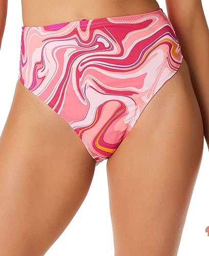Bas de bikini Jessica Simpson Good Vibrations rose à taille haute