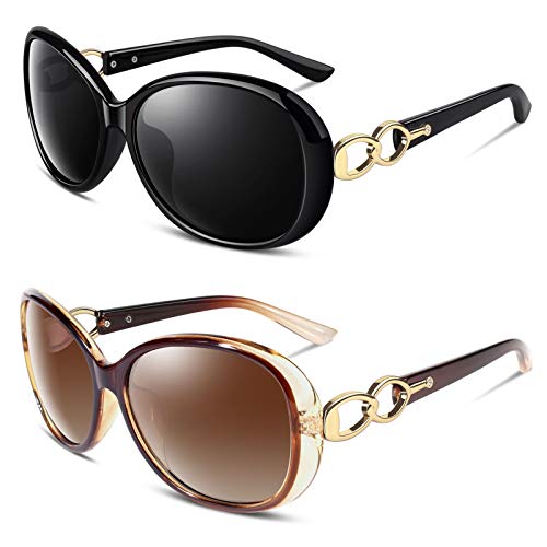 Sunier Sunglasses Womens Polarized Trendy Oversized Sun Glasses Fashion Ladies Shades 100% UV400 Protection Retro Designer Eyewear S85