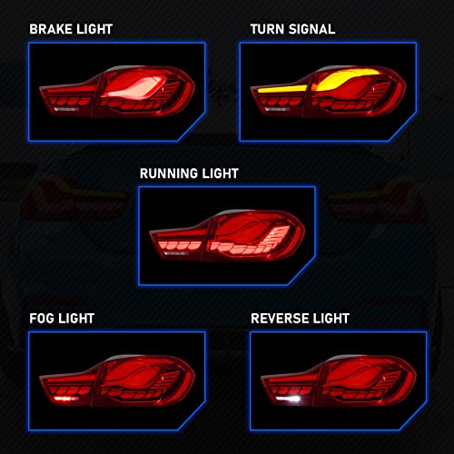 Oled Taillight Tail Brake Light Assembly For Bmw 2014-2020 M4 4 Series Gts F32 F33 F36 F82 F83 428I 430I 435I 440I, Dragon Scale Dynamic Running Light #TOP1