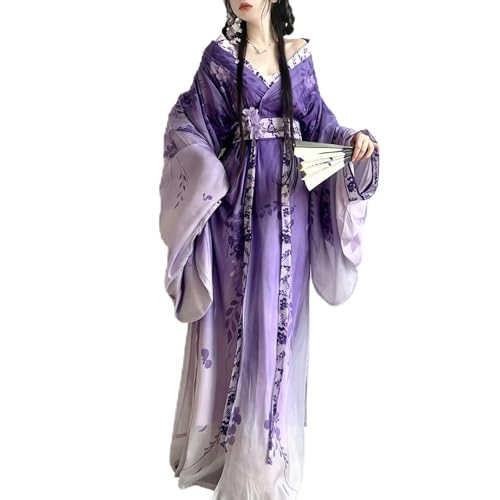 Robe Hanfu violette costume chinois résistant et confortable