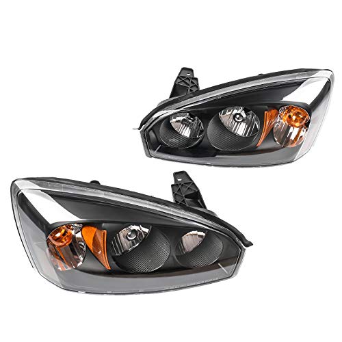 N&P Headlights Assembly compatible with 2004-2008 Chevy Malibu Maxx Headlamp with Driver and Passenger Side, Black Housing