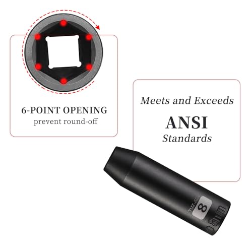 Image of 3 /8 inch Square Drive 8mm Metric Impact Socket,Hex Deep Socket Design,CR-MO Steel for Nut repair for Any Application