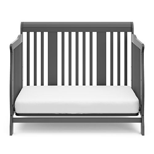 Storkcraft Tuscany 4-In-1 Convertible Crib, Gray, Easily Converts To Toddler Bed, Day Bed Or Full Bed, 3 Position Adjustable Height Mattress (Mattress Not Included) #TOP5
