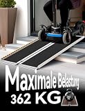FACHNUO Rollstuhlrampe 91cm Faltbare Aluminium Schwellenrampe mit verstellbaren Stützbeinen, 362kg Tragfähigkeit, rutschfeste & tragbar, Schwarze Rampe für niedrige Treppen, Stufen, Türen, Eingänge