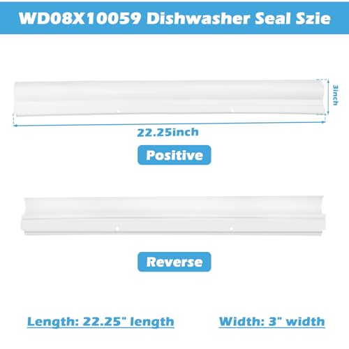 WD08X10059 Dishwasher Seal Compatible with GE Dishwasher Door Seal for Short Bottom Door Replace AP3860882 1168254 AH1018448 EA1018448 PS1018448 GLD5750N10CS EDW5000L00BB PDW7880V00SS (White 1 PACK) by IWIWE - Image 2
