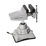 POWERTEC Vacuum Base Vise, 2-3/4 Inch Jaw Portable Table Suction Clamp with...