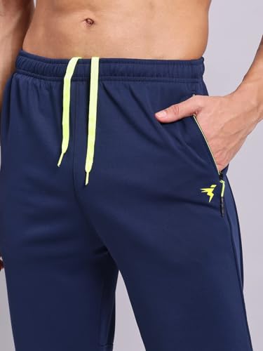 Image of TECHNOSPORT Mens Polyester Slim Fit Activewear Track Pant with SPF50+ for Running, Workout Wear Antimicrobial & Quick Dry